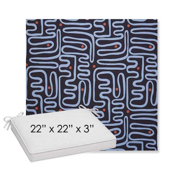 Picture of Nema Lazuli | Sunbrella® 22" x 22" x 3" Outdoor Dining Cushion