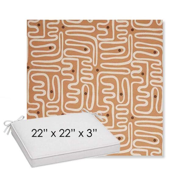 Picture of Nema Peachwood | Sunbrella® 22" x 22" x 3" Outdoor Dining Cushion