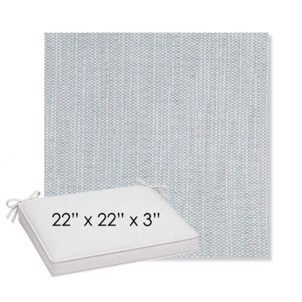 Picture of Nova Chambray | Sunbrella® 22" x 22" x 3" Outdoor Dining Cushion
