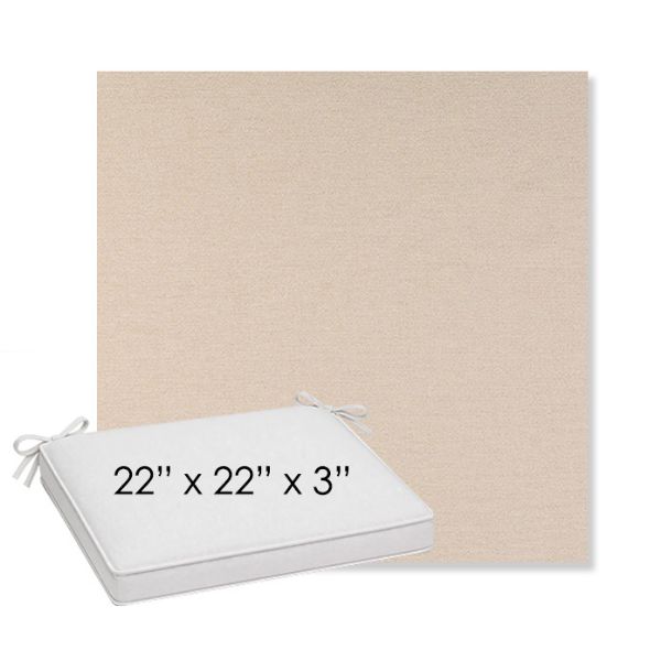 Picture of Nuance Eggshell | Sunbrella® 22" x 22" x 3" Outdoor Dining Cushion