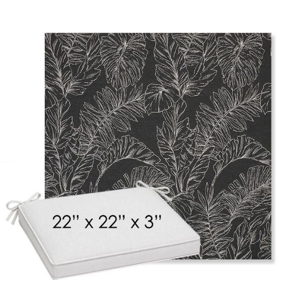 Picture of Palma Shadow | Sunbrella® 22" x 22" x 3" Outdoor Dining Cushion