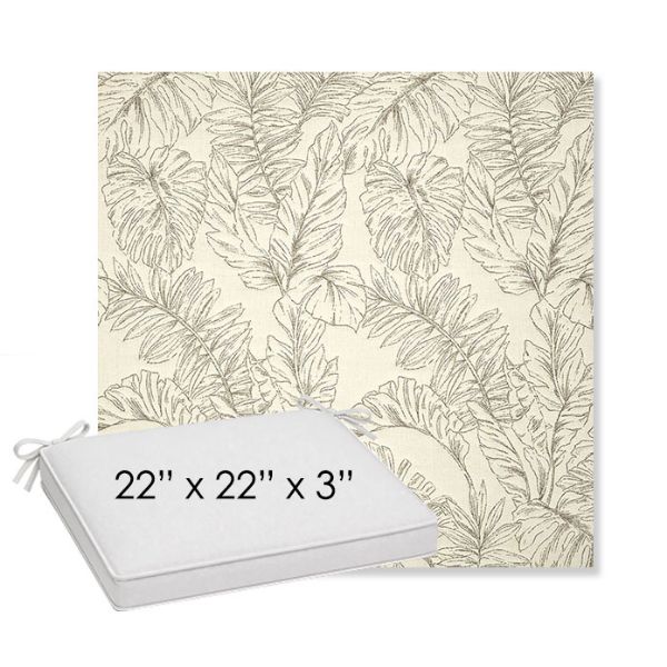 Picture of Palma Whitesand | Sunbrella® 22" x 22" x 3" Outdoor Dining Cushion