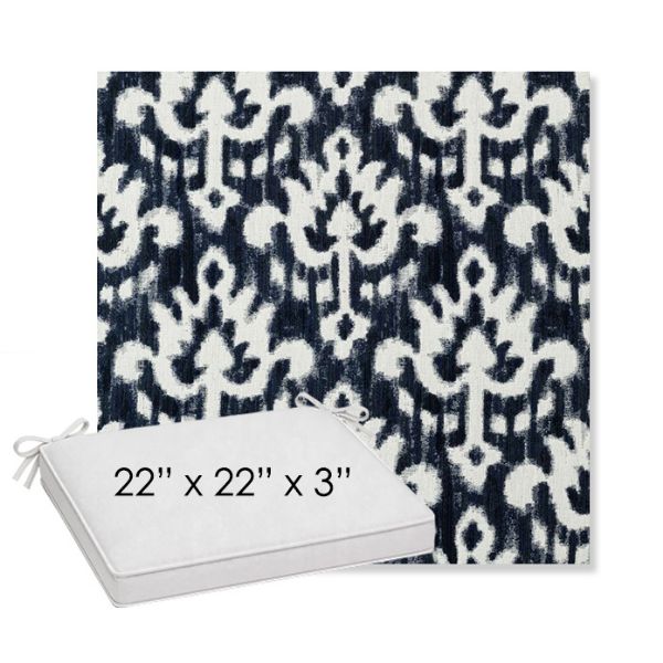 Picture of Patra Indigo | Sunbrella® 22" x 22" x 3" Outdoor Dining Cushion