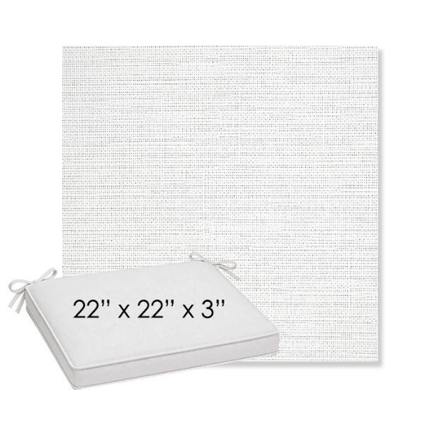 Picture of Piazza White | Sunbrella® 22" x 22" x 3" Outdoor Dining Cushion