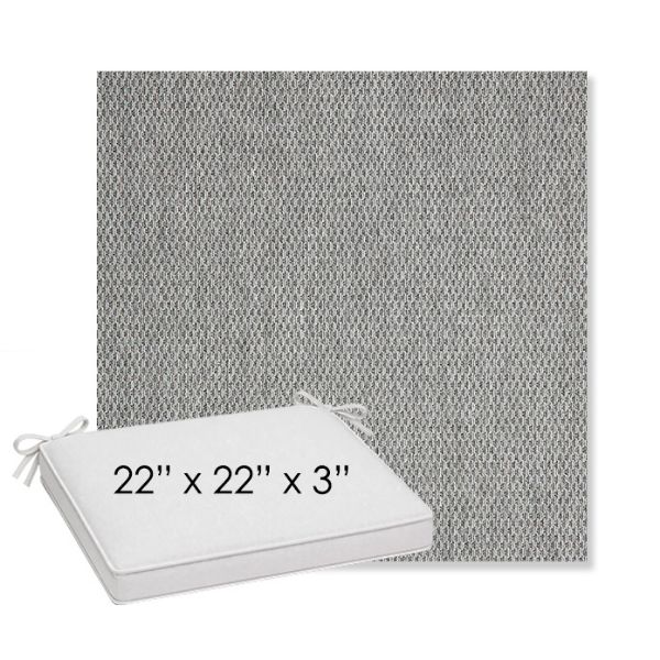 Picture of Pique Ash | Sunbrella® 22" x 22" x 3" Outdoor Dining Cushion