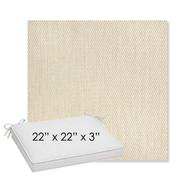 Picture of Pique Flax | Sunbrella® 22" x 22" x 3" Outdoor Dining Cushion