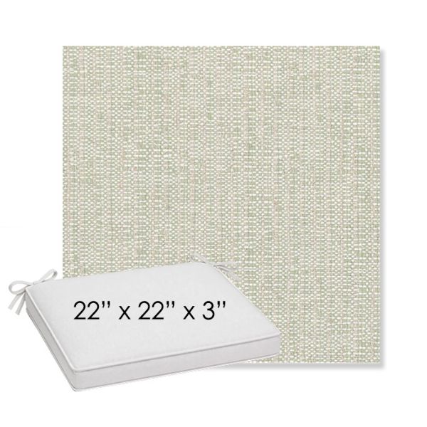 Picture of Poros Sage | Sunbrella® 22" x 22" x 3" Outdoor Dining Cushion