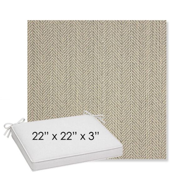 Picture of Posh Ash | Sunbrella® 22" x 22" x 3" Outdoor Dining Cushion