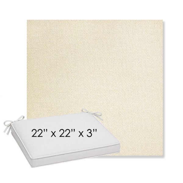 Picture of Posh Salt | Sunbrella® 22" x 22" x 3" Outdoor Dining Cushion