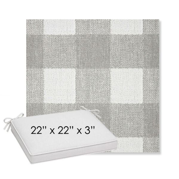 Picture of Preso Pebble | Sunbrella® 22" x 22" x 3" Outdoor Dining Cushion