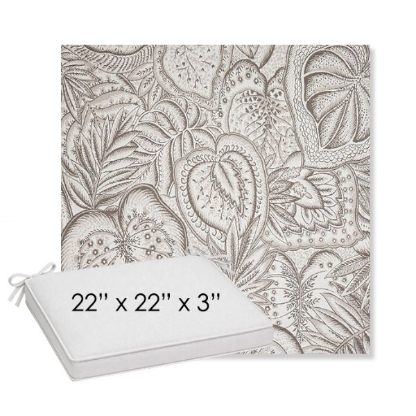 Picture of Sensibility Linen | Sunbrella® 22" x 22" x 3" Outdoor Dining Cushion