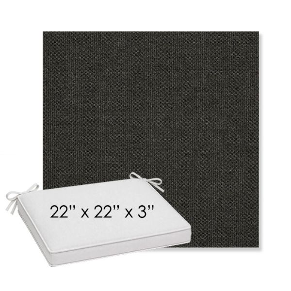 Picture of Spectrum Carbon | Sunbrella® 22" x 22" x 3" Outdoor Dining Cushion
