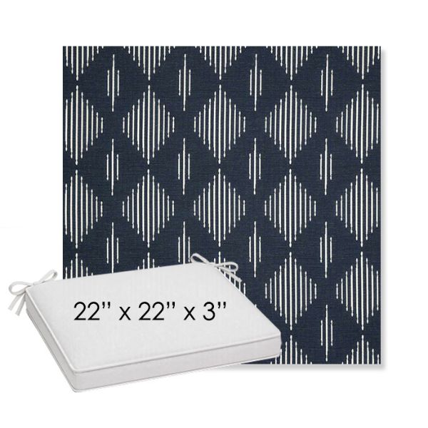Picture of Spinner Diamond Midnight | Sunbrella® 22" x 22" x 3" Outdoor Dining Cushion