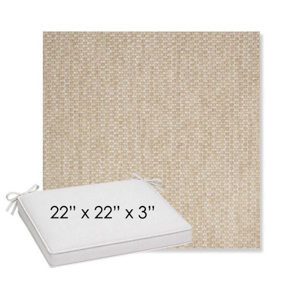 Picture of Tailored Putty | Sunbrella® 22" x 22" x 3" Outdoor Dining Cushion