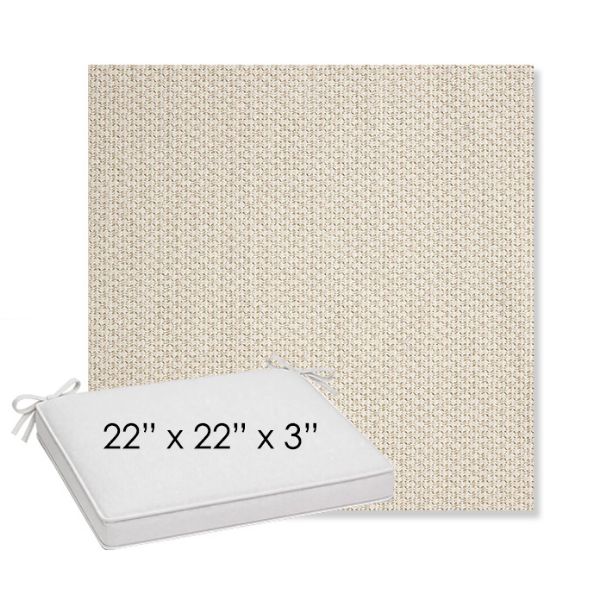 Picture of Tailored Snow | Sunbrella® 22" x 22" x 3" Outdoor Dining Cushion