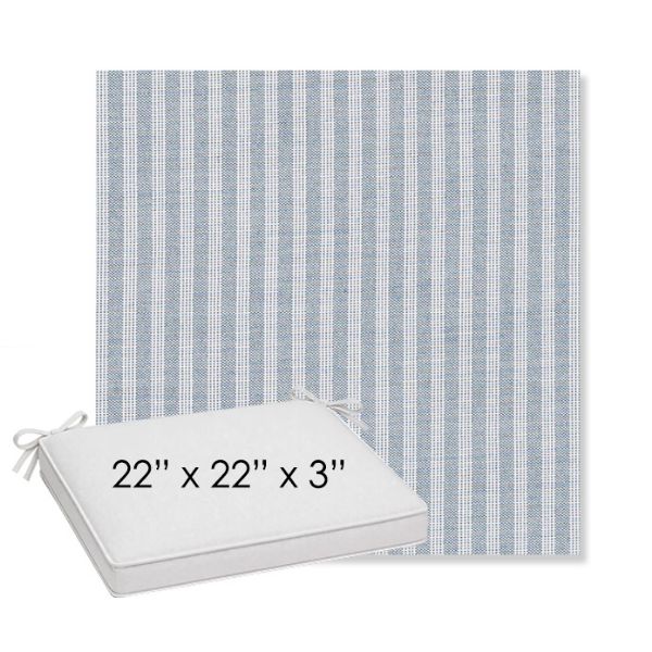 Picture of Tap Chambray | Sunbrella® 22" x 22" x 3" Outdoor Dining Cushion
