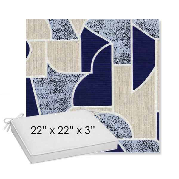 Picture of Territory Lazuli | Sunbrella® 22" x 22" x 3" Outdoor Dining Cushion