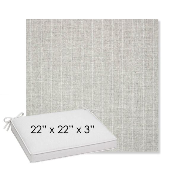 Picture of Ticking Fog | Sunbrella® 22" x 22" x 3" Outdoor Dining Cushion
