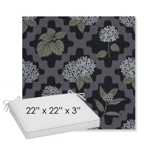 Picture of Trellis Morning Glory | Sunbrella® 22" x 22" x 3" Outdoor Dining Cushion