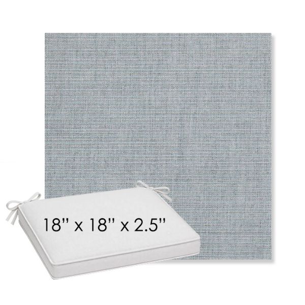 Picture of Ambrose Chambray | Sunbrella® 18" x 18" x 2.5" Outdoor Dining Cushion