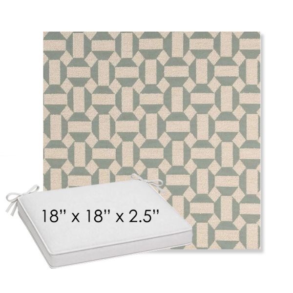 Picture of Assemble Mist | Sunbrella® 18" x 18" x 2.5" Outdoor Dining Cushion