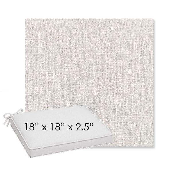 Picture of Cassava White | Sunbrella® 18" x 18" x 2.5" Outdoor Dining Cushion