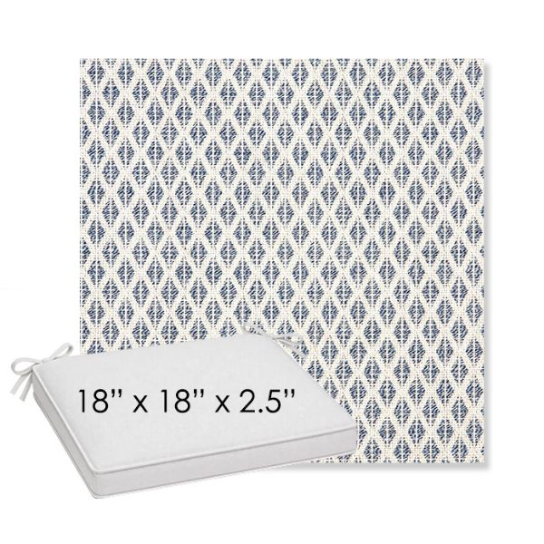Picture of Detail Denim | Sunbrella® 18" x 18" x 2.5" Outdoor Dining Cushion