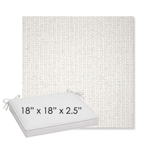 Picture of Dumont Snow | Sunbrella® 18" x 18" x 2.5" Outdoor Dining Cushion