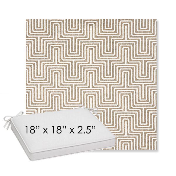 Picture of Key Figure Mineral | Sunbrella® 18" x 18" x 2.5" Outdoor Dining Cushion