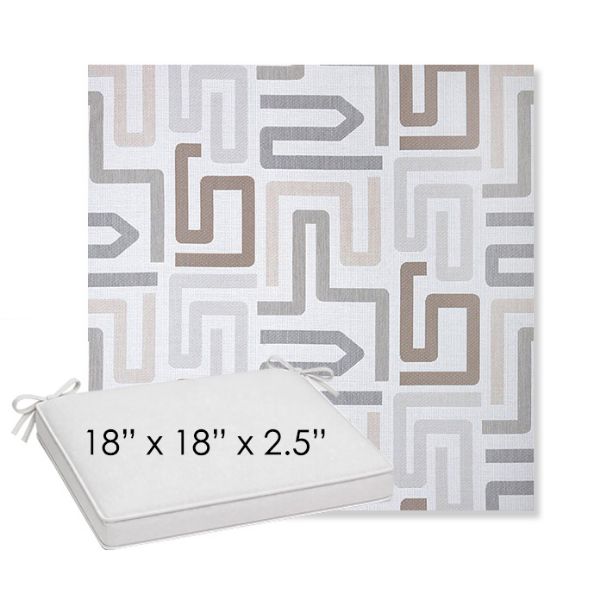 Picture of Labyrinth Cloud | Sunbrella® 18" x 18" x 2.5" Outdoor Dining Cushion
