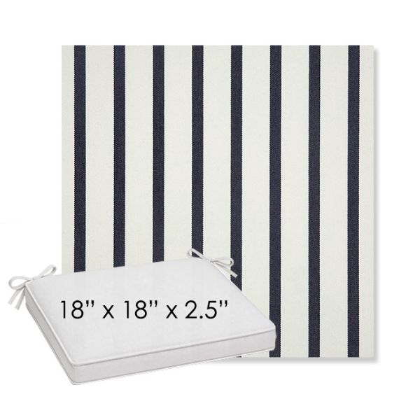 Picture of Lido Indigo | Sunbrella® 18" x 18" x 2.5" Outdoor Dining Cushion