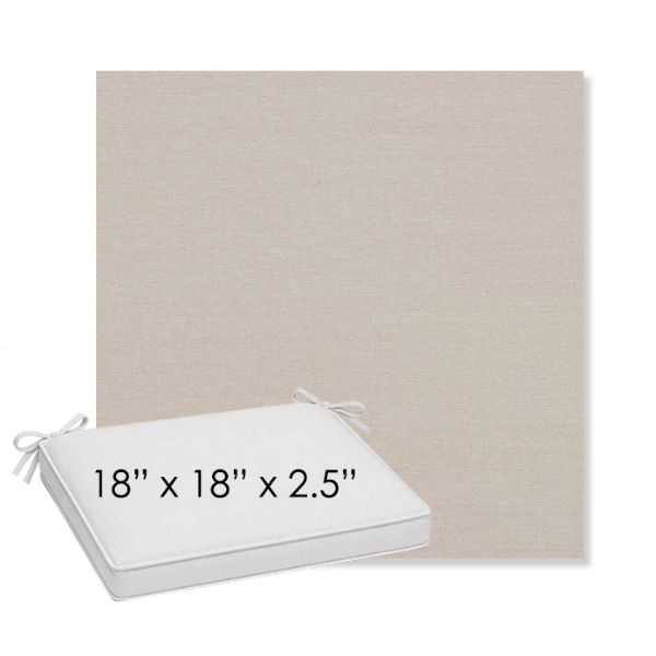Picture of Natte Linen Chalk | Sunbrella® 18" x 18" x 2.5" Outdoor Dining Cushion