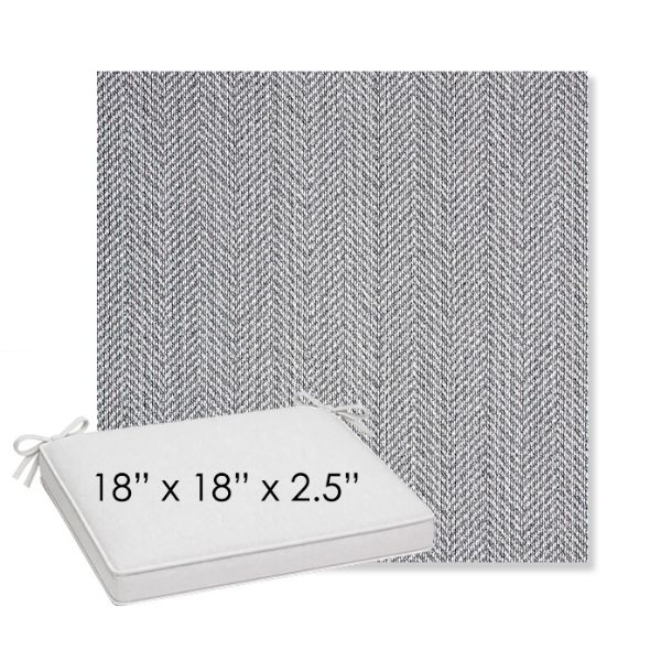 Picture of Posh Graphite | Sunbrella® 18" x 18" x 2.5" Outdoor Dining Cushion