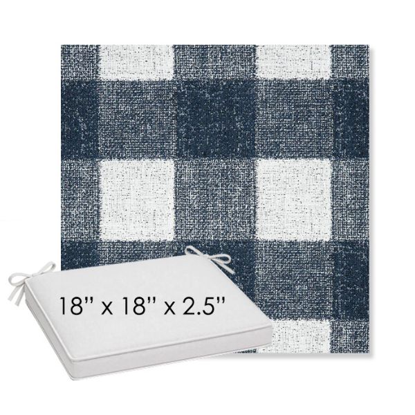 Picture of Preso Indigo | Sunbrella® 18" x 18" x 2.5" Outdoor Dining Cushion