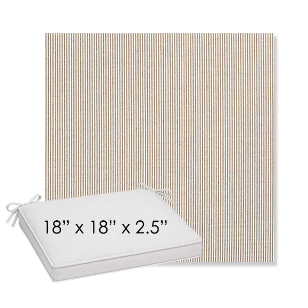Picture of Replay Taupe | Sunbrella® 18" x 18" x 2.5" Outdoor Dining Cushion