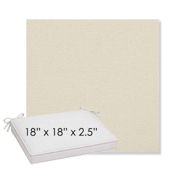 Picture of Savane White | Sunbrella® 18" x 18" x 2.5" Outdoor Dining Cushion