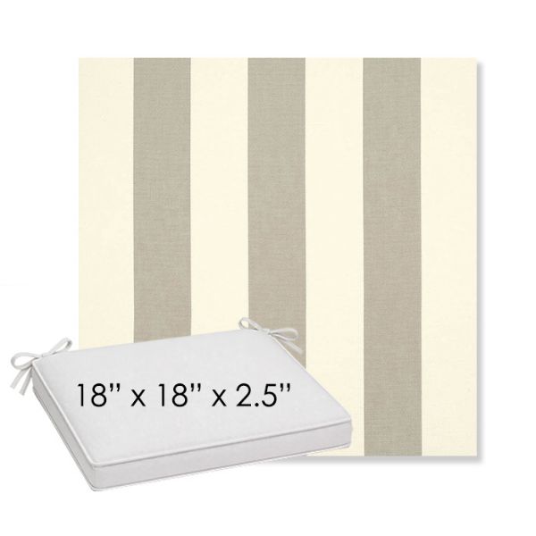 Picture of Solana Seagull | Sunbrella® 18" x 18" x 2.5" Outdoor Dining Cushion