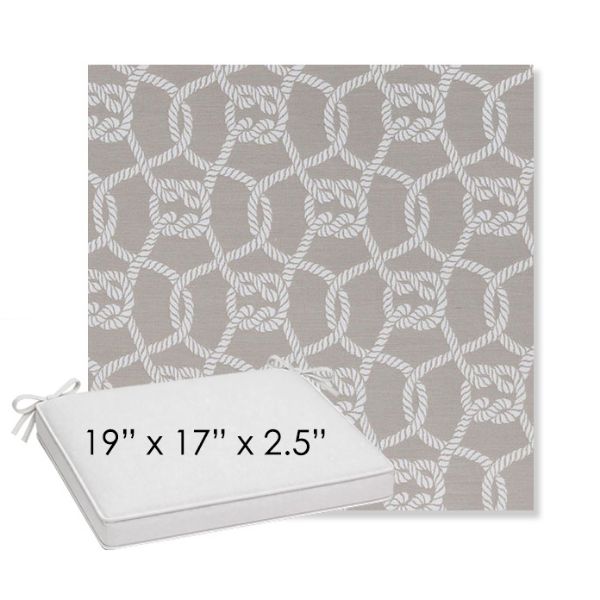 Picture of Bar Harbor Pebble | Sunbrella® 19" x 17" x 3" Outdoor Dining Cushion