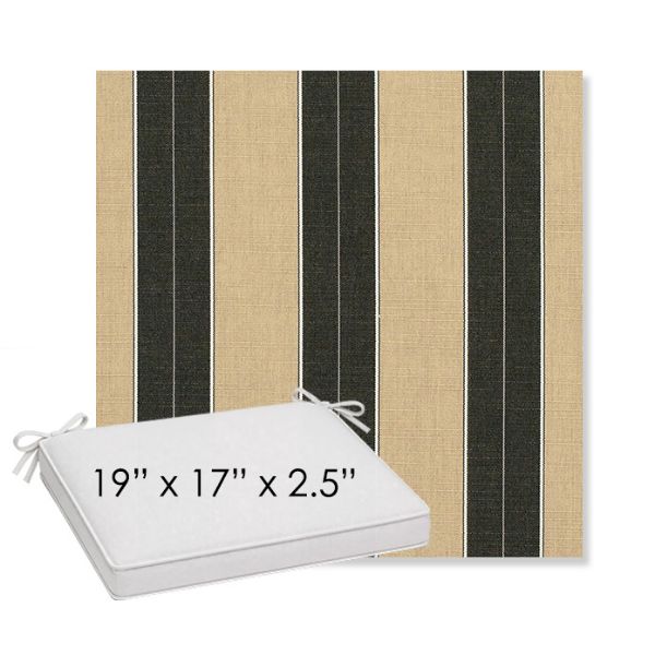 Picture of Berenson Tuxedo | Sunbrella® 19" x 17" x 3" Outdoor Dining Cushion