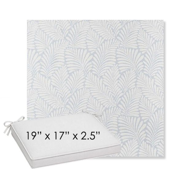 Picture of Frond Sky | Sunbrella® 19" x 17" x 3" Outdoor Dining Cushion