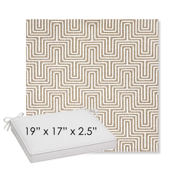 Picture of Key Figure Mineral | Sunbrella® 19" x 17" x 3" Outdoor Dining Cushion