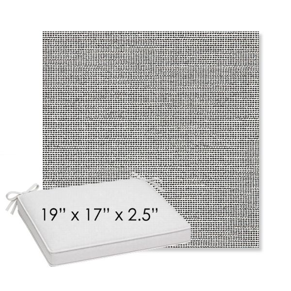 Picture of Kudos Newsprint | Sunbrella® 19" x 17" x 3" Outdoor Dining Cushion