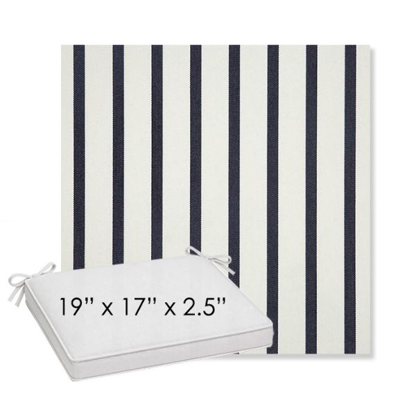 Picture of Lido Indigo | Sunbrella® 19" x 17" x 3" Outdoor Dining Cushion