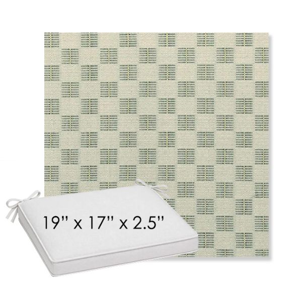 Picture of Mend Juniper | Sunbrella® 19" x 17" x 3" Outdoor Dining Cushion