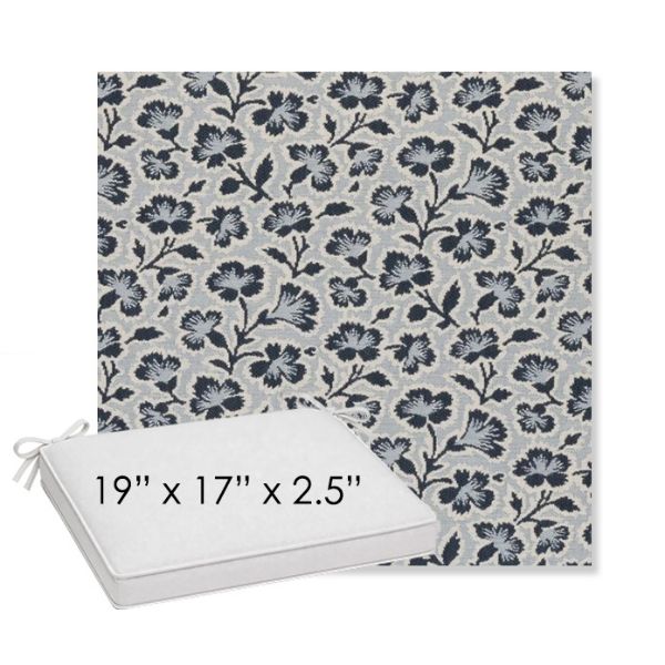 Picture of Mia Sapphire | Sunbrella® 19" x 17" x 3" Outdoor Dining Cushion