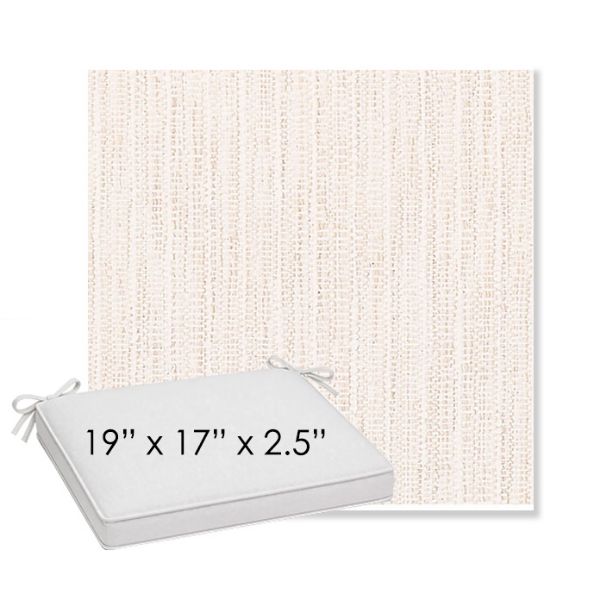 Picture of Poros Eggshell | Sunbrella® 19" x 17" x 3" Outdoor Dining Cushion
