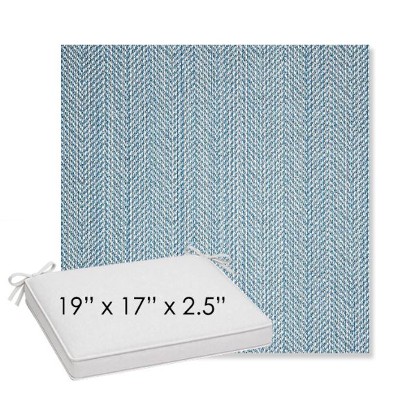 Picture of Posh Sky | Sunbrella® 19" x 17" x 3" Outdoor Dining Cushion