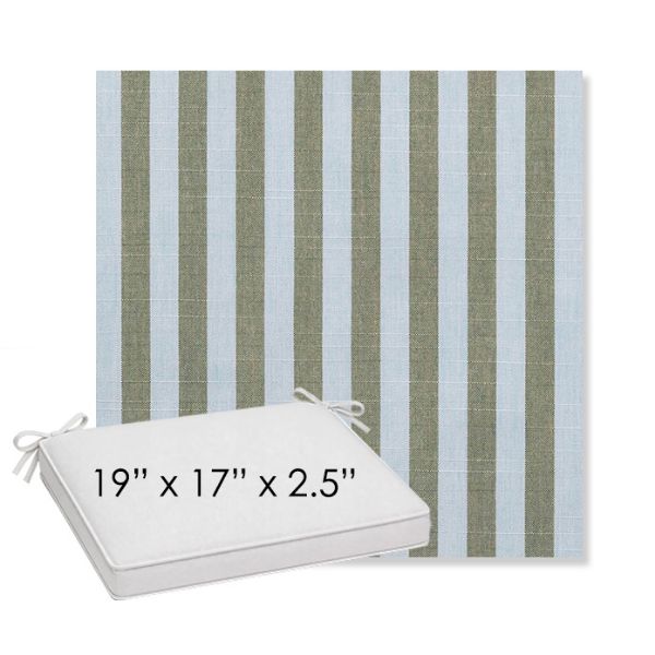 Picture of Sail Away Aloe | Sunbrella® 19" x 17" x 3" Outdoor Dining Cushion