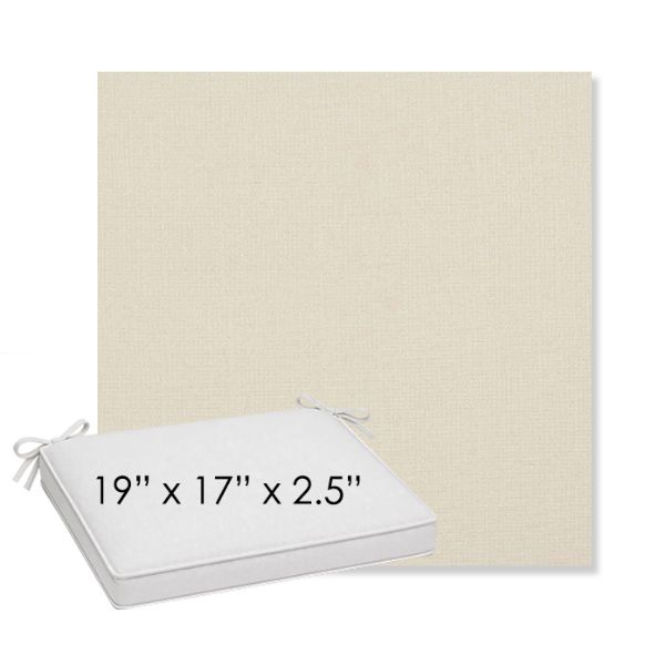 Picture of Savane White | Sunbrella® 19" x 17" x 3" Outdoor Dining Cushion