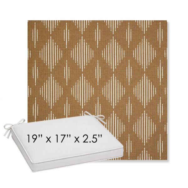 Picture of Spinner Diamond Teak | Sunbrella® 19" x 17" x 3" Outdoor Dining Cushion